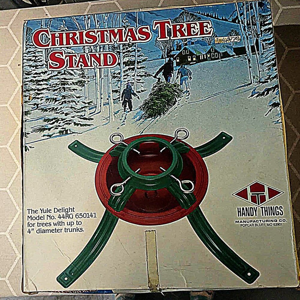 Vintage "Handy Things" brand The Yule Delight Christmas Tree Stand, NEW IN BOX